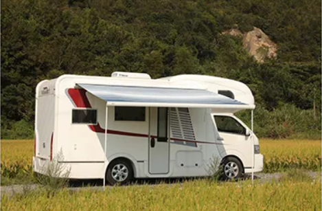 5 Маркиза автомобильная РИФ 3,5х2,5 м кассетная,  привод механический, электромотор, корпус белый