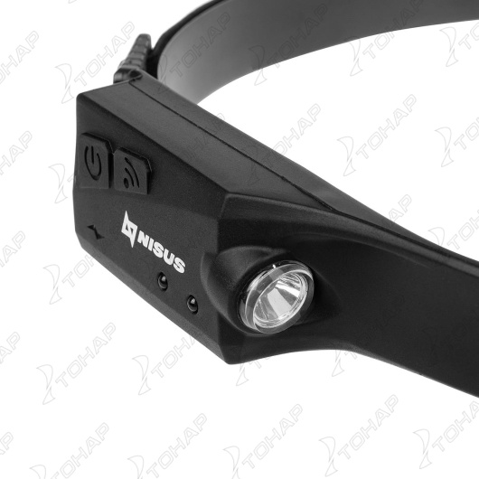 5 Фонарь налобный NISUS сенсорный LED-120 LM, COB-340 LM, IPX4, USB