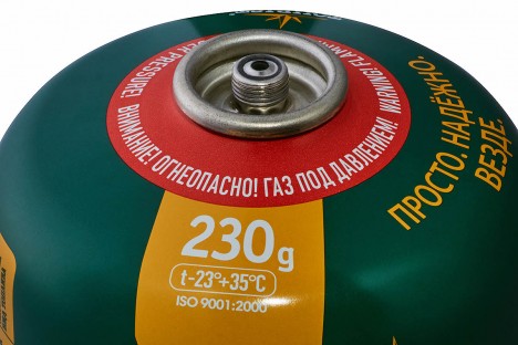 Баллон газовый резьбовой TOURIST STANDARD для портативных приборов 230 г.