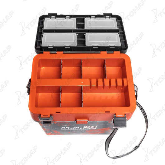 Ящик рыболовный зимний HELIOS SHARK, 19 л, оранжевый