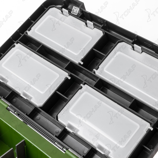 Ящик рыболовный зимний HELIOS ZANDER, 19 л, двухсекционный хаки