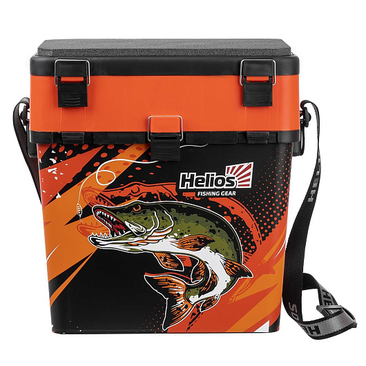 Ящик рыболовный зимний HELIOS PIKE, 19л, оранжевый