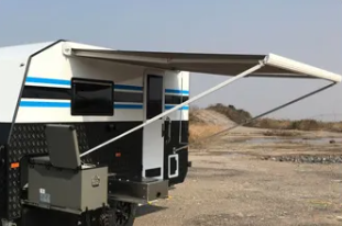 Маркиза автомобильная РИФ 2,5х2,0 м кассетная, привод механический, электромотор, корпус белый