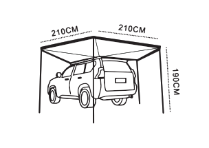 3 Маркиза автомобильная РИФ веерная 2,0х2,0 м (правая)