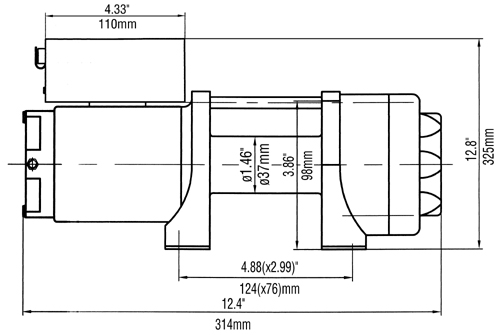 Лебёдка электрическая 12V Runva 2500 lbs 1140 кг