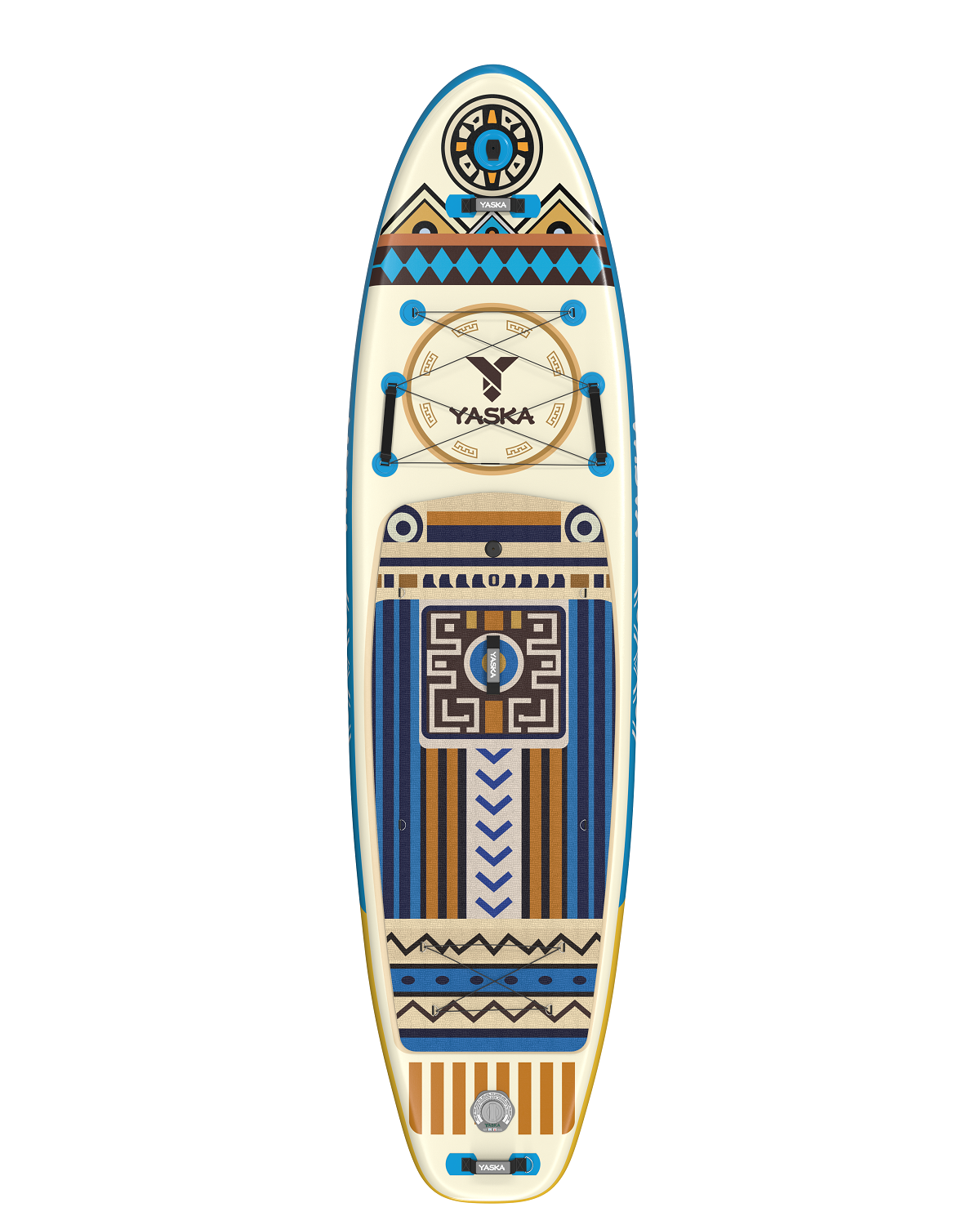 Сапборд надувной YASKA TOTEM 335x88x15 см (этнический голубой)
