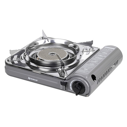 1 Плита газовая портативная в кейсе, горелка керамическая, ветрозащита NISUS 1 Плита газовая портативная в кейсе, горелка керамическая, ветрозащита NISUS