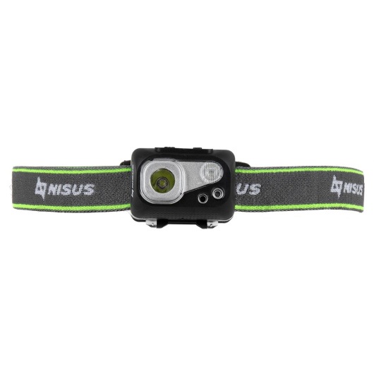 1 Фонарь налобный NISUS водонепроницаемый 300LM, IPX7, USB
