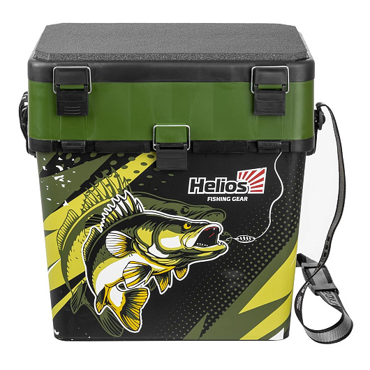 2 Ящик рыболовный зимний HELIOS ZANDER, 19 л, двухсекционный хаки