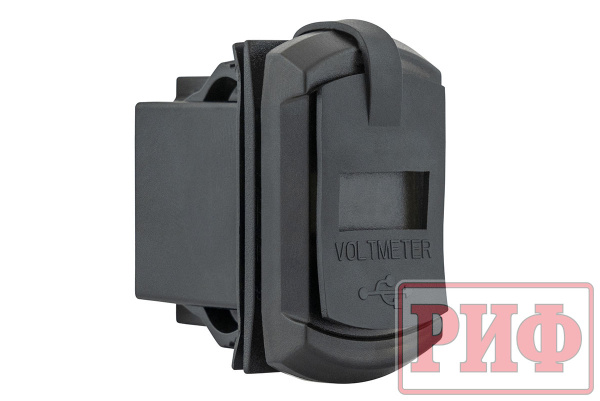 Розетка USB Type PD, QC 3.0 с вольтметром, синяя подсветка