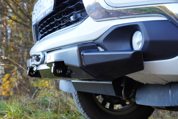 Бампер РИФ силовой передний Mitsubishi Pajero Sport 2015-2020 под площадку для лебёдки RIFPS3-33003