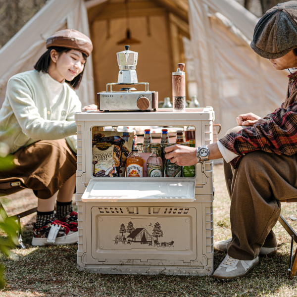 1 Ящик туристический Naturehike 50 л, трансформер, со столешницей, бежевый 1 Ящик туристический Naturehike 50 л, трансформер, со столешницей, бежевый