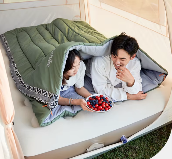 4 Мешок спальный Naturehike L150, 190х75см, (ТК: +13C), (правый), зеленый