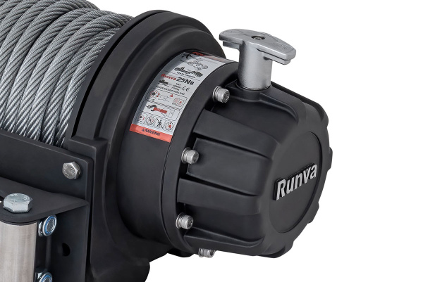 Лебёдка электрическая 12V Runva EWB25000S влагозащищенная, стальной трос