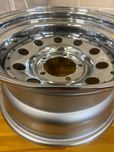 1 Диск усиленный УАЗ стальной хромированный 5x139,7 8xR16 d110 ET-19 (уценка)