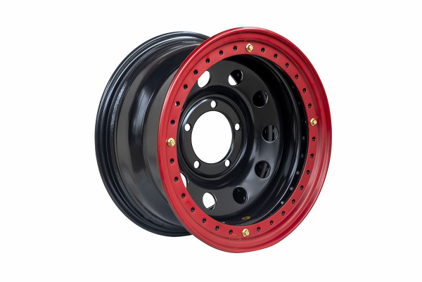 Диск усиленный УАЗ стальной черный 5x139,7 8xR16 d110 ET-19 с двойным бедлоком (красный) Диск усиленный УАЗ стальной черный 5x139,7 8xR16 d110 ET-19 с двойным бедлоком (красный)