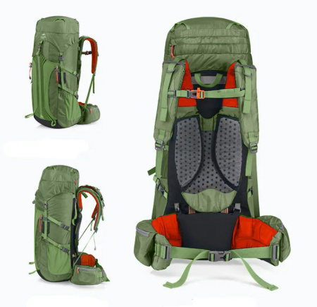 2 Рюкзак туристический Naturehike 55 л, зеленый