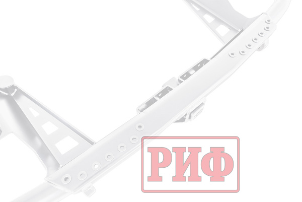 Бампер РИФ силовой задний Toyota Land Cruiser Prado 150 c квадратом под фаркоп (белый)
