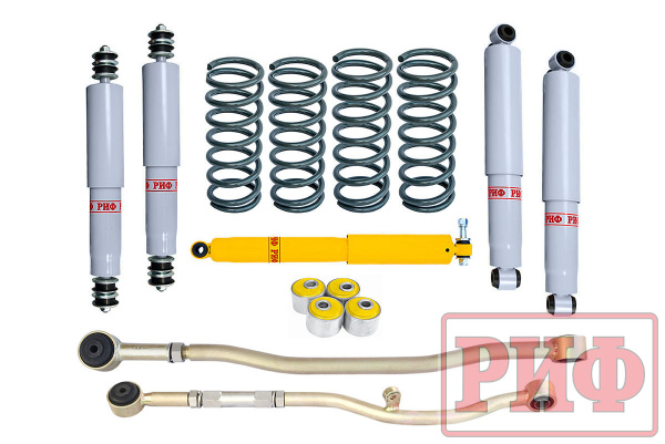 Лифт-комплект РИФ газовый Nissan Patrol Y61 2000+ лифт 50 мм жёсткий (левый руль)