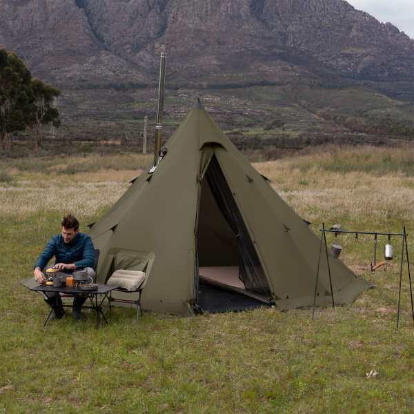 1 Палатка Naturehike Пирамидальная, коричнево-зеленая