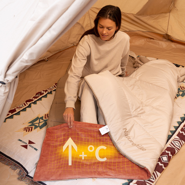 Мешок спальный Naturehike Envelope M400 с подогревом, (190+30)х80 см, (левый) (ТК: -1C), коричневый