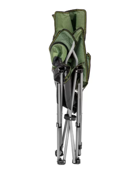 Кресло PREMIER складное с откид.спинкой, твердые тканевые подлокотники (зеленый), нагрузка 80 кг