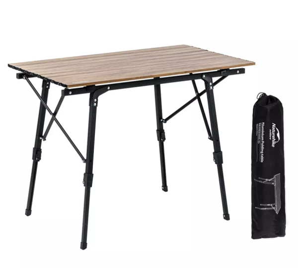 Стол туристический Naturehike складной, с телескопическими ножками, коричневый