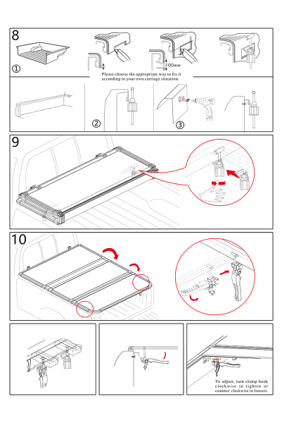 Крышка кузова РИФ для Sollers ST6, трёхсекционная 1590х1600 мм, алюминиевая, черная