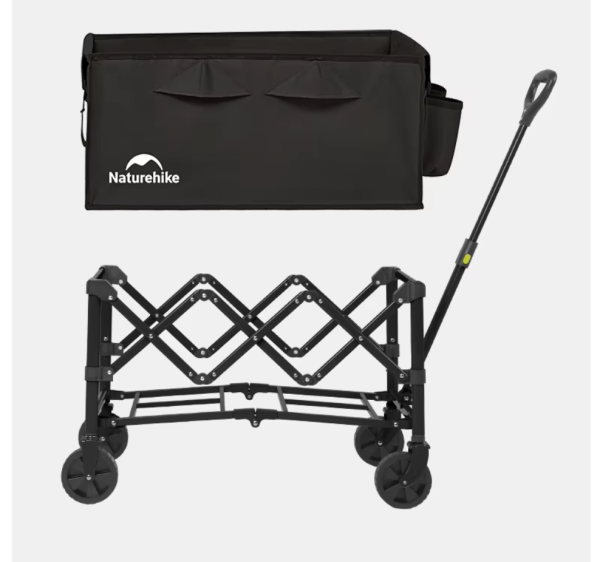 Тележка туристическая Naturehike Light 80х43х90 см, 110 л, черная