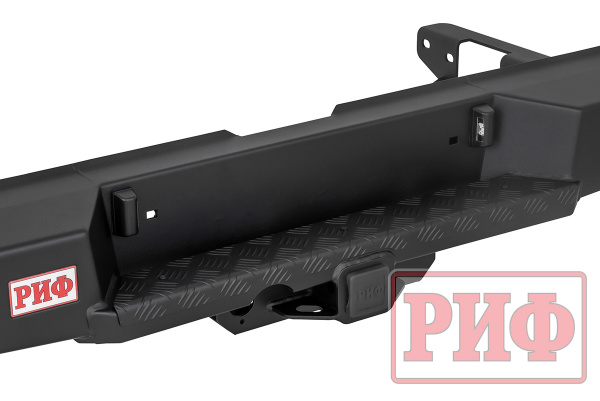 Бампер РИФ силовой задний JAC T6, SOLLERS ST6 с квадратом под фаркоп и фонарями