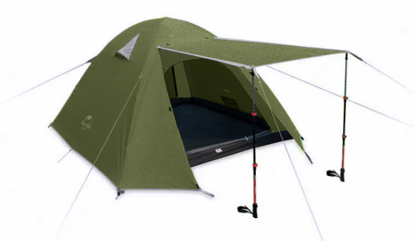 Палатка Naturehike P-Series 4-местная, алюминиевый каркас, зеленая