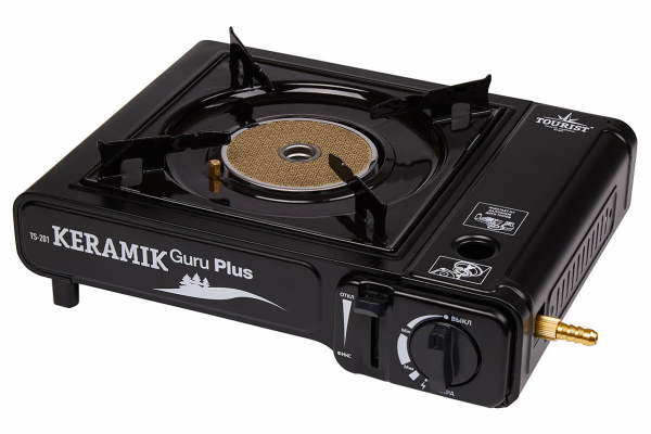 Плита газовая TOURIST KERAMIK GURU PLUS, портативная, керамическая, с переходником, в кейсе (уценка) Плита газовая TOURIST KERAMIK GURU PLUS, портативная, керамическая, с переходником, в кейсе (уценка)