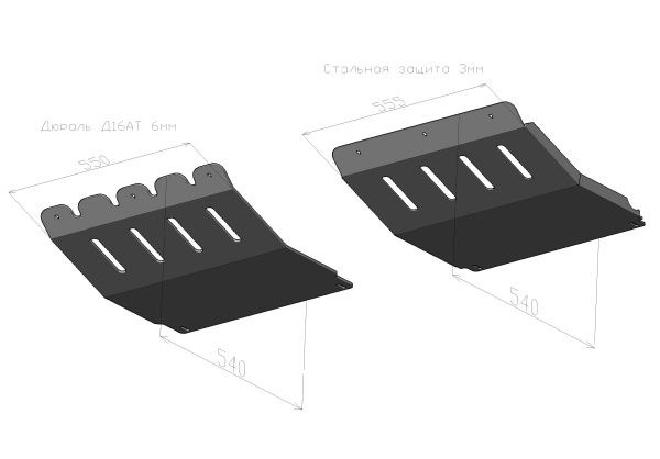 Защита радиатора Mitsubishi L200 2005+ под накладку РИФ на пер. бампер (сталь)