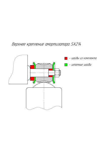 Амортизатор РИФ задний Toyota Hilux 2005-2014, LC 60-70 (рессорная подвеска) лифт 45 мм