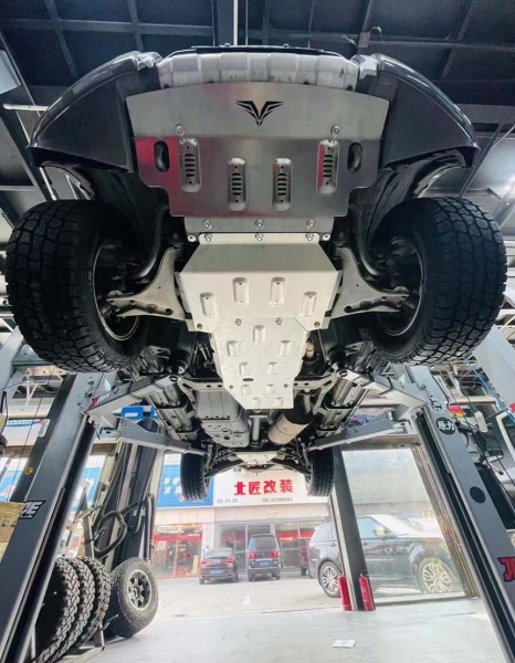 Защита Falcon радиатора, картера, РК, КПП для Mitsubishi Pajero V7X, алюм. 8 мм