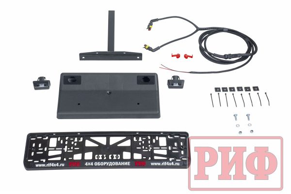 Бампер РИФ силовой задний ВАЗ Нива с квадратом под фаркоп, калиткой, фонарями, подсветкой номера