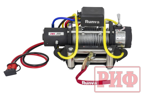 Лебёдка переносная РИФ 9500S c квадратом для фаркопа, стальной трос (облегченная) Лебёдка переносная РИФ 9500S c квадратом для фаркопа, стальной трос (облегченная)