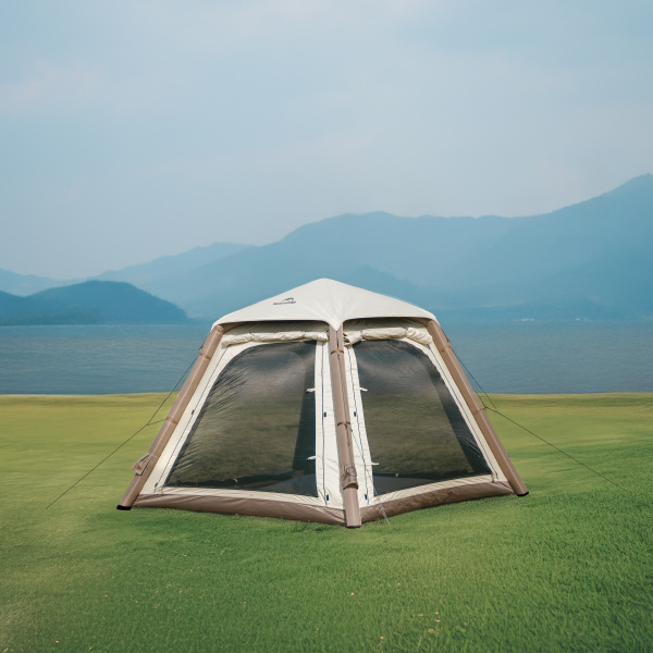 Палатка Naturehike Ango Air Pro, 4-местная, быстросборная, надувной каркас, коричневая