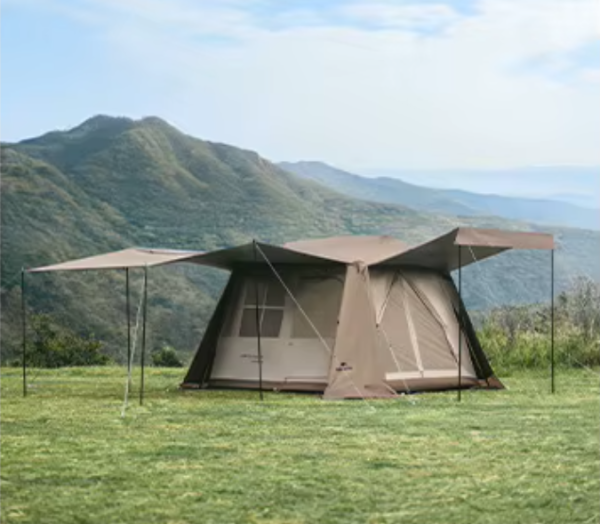 Палатка Naturehike Village 6.0 II поколения 4-местная, быстросборная, с верандой, коричневая