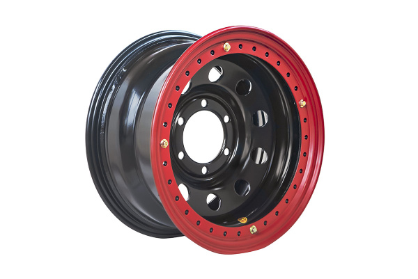 Диск усиленный Тойота Ниссан стальной черный 6x139,7 8xR16 d110 ET-19 с двойным бедлоком (красный) Диск усиленный Тойота Ниссан стальной черный 6x139,7 8xR16 d110 ET-19 с двойным бедлоком (красный)