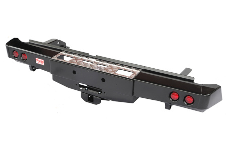 Бампер РИФ задний Nissan Navara D40 2010+ с площадкой под лебёдку, квадратом под фаркоп и фонарями