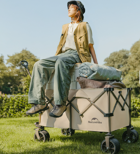 4 Тележка туристическая Naturehike 68х43х94 см, бежевая