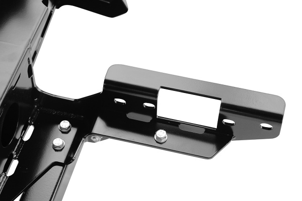 Бампер РИФ силовой задний Toyota Hilux 2005-2014 с площадкой под лебёдку, квадратом под фаркоп, фонарями, 2-я калитками, подсветкой номера