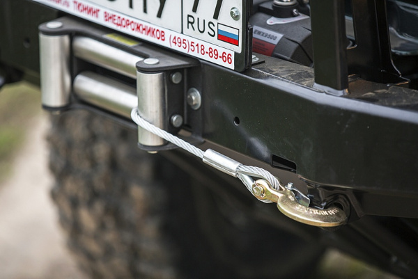 Бампер РИФ силовой передний УАЗ Хантер с защитной дугой, облегчённый (без внутренних усилителей)