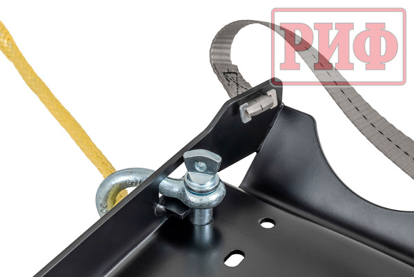 Лебёдка переносная РИФ 9500SR c квадратом для фаркопа, синтетический трос (облегченная)