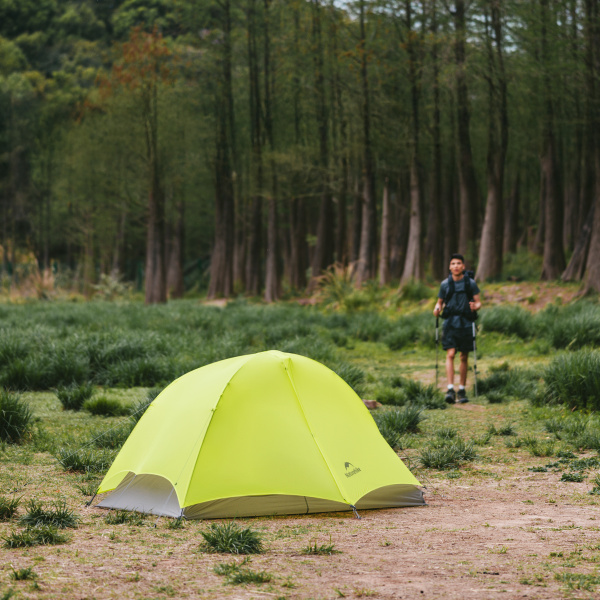 Палатка Naturehike Star Trails EXT Si 1-местная, алюминиевый каркас, сверхлегкая, желтая