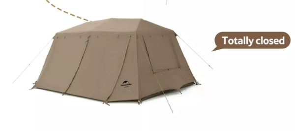 Палатка Naturehike Village 13 автоматическая 5-8-местная, коричневая BlackOut