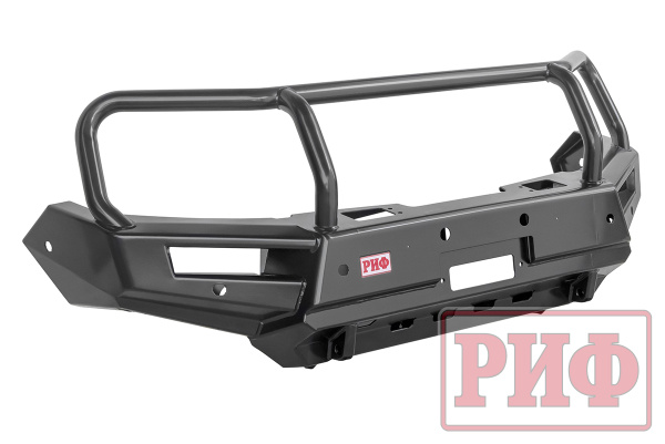 Бампер РИФ силовой передний Mitsubishi Pajero Sport 2015+ под доп. фары и парктрон., с защит. дугой