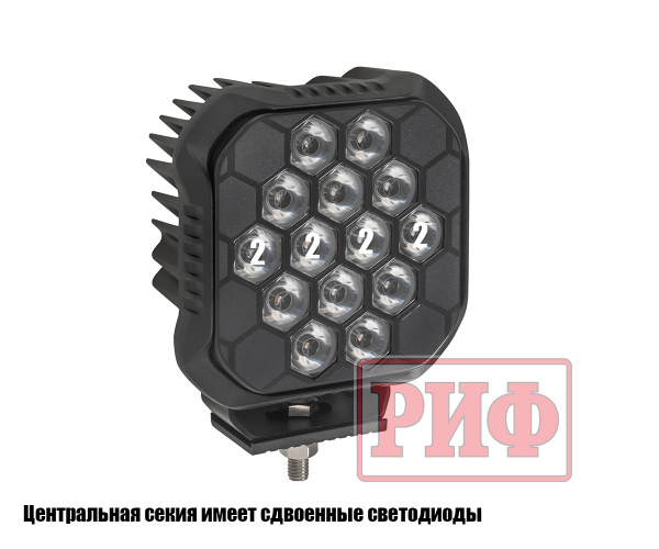 Светодиодная фара дальнего света РИФ 112x112x50 мм 90W LED