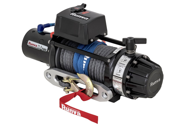 Лебёдка электрическая 12V Runva 11000 lbs 5000 кг (влагозащищенная) синтетический трос